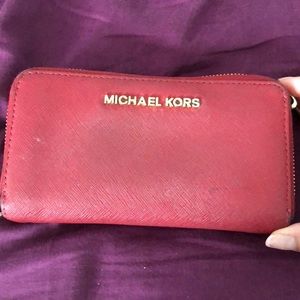 Red Michael Kors wallet